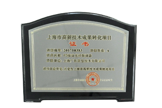 2015年上海市高新技術(shù)成果轉(zhuǎn)化項目-F5振動光纖